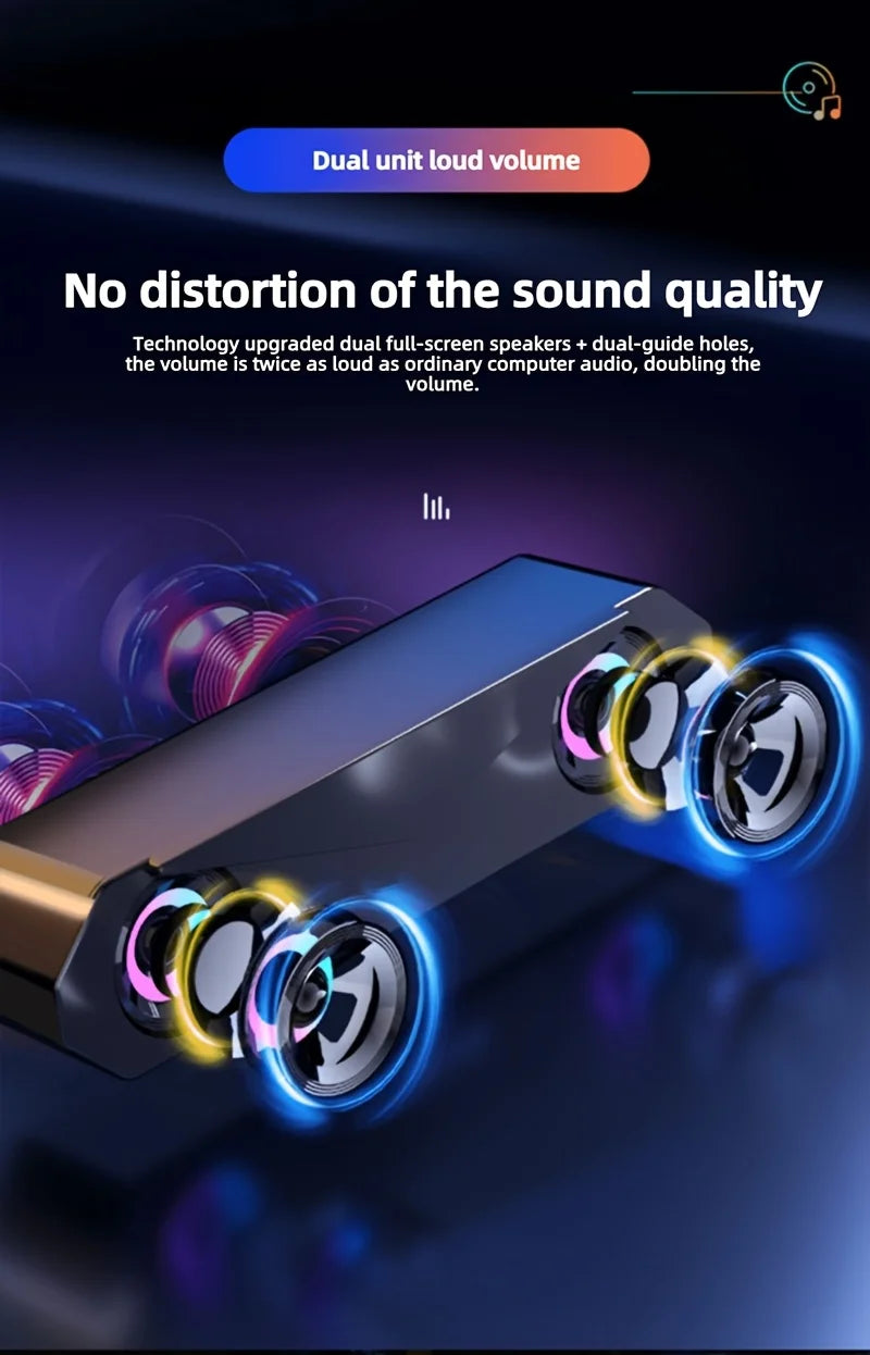 Bluetooth Speaker USB Wired Speaker Computer Soundbar Stereo Surround Subwoofer for Pc Laptop Theater Surround Audio System