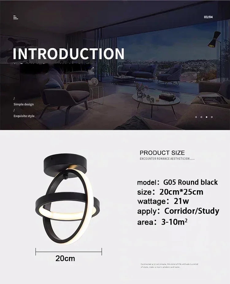 LED Strip Aisle Ceiling Lights Modern Minimalist Living Room Lamps For Balcony Entrance Staircase Home Decor Multiple shapes