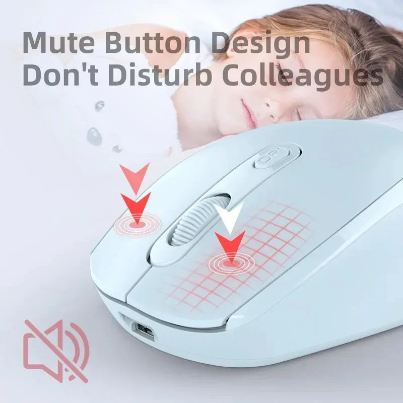 Wireless Mouse, Ergonomic Bluetooth-compatible with 2.4GHz Dual Mode Computer Mouse, with USB receiver, For Laptop PC Notebook