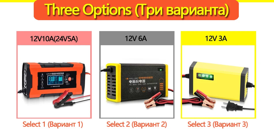 Car Battery Charger 10A 12V Automotive Battery Charger 24V 5A Car Accesorries Digital Display Detection Pulse Repair Car Charger