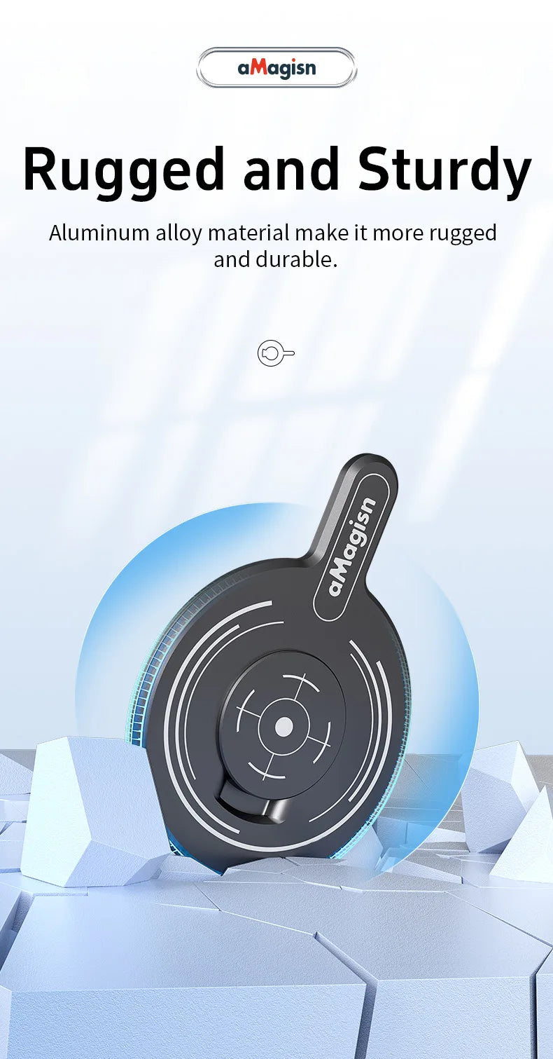 aMagisn for Insta360 Flow Powerful Magnetic Adapter for MagSafe Action Camera Magnetic Plate with Metal Ring Camera Accessories