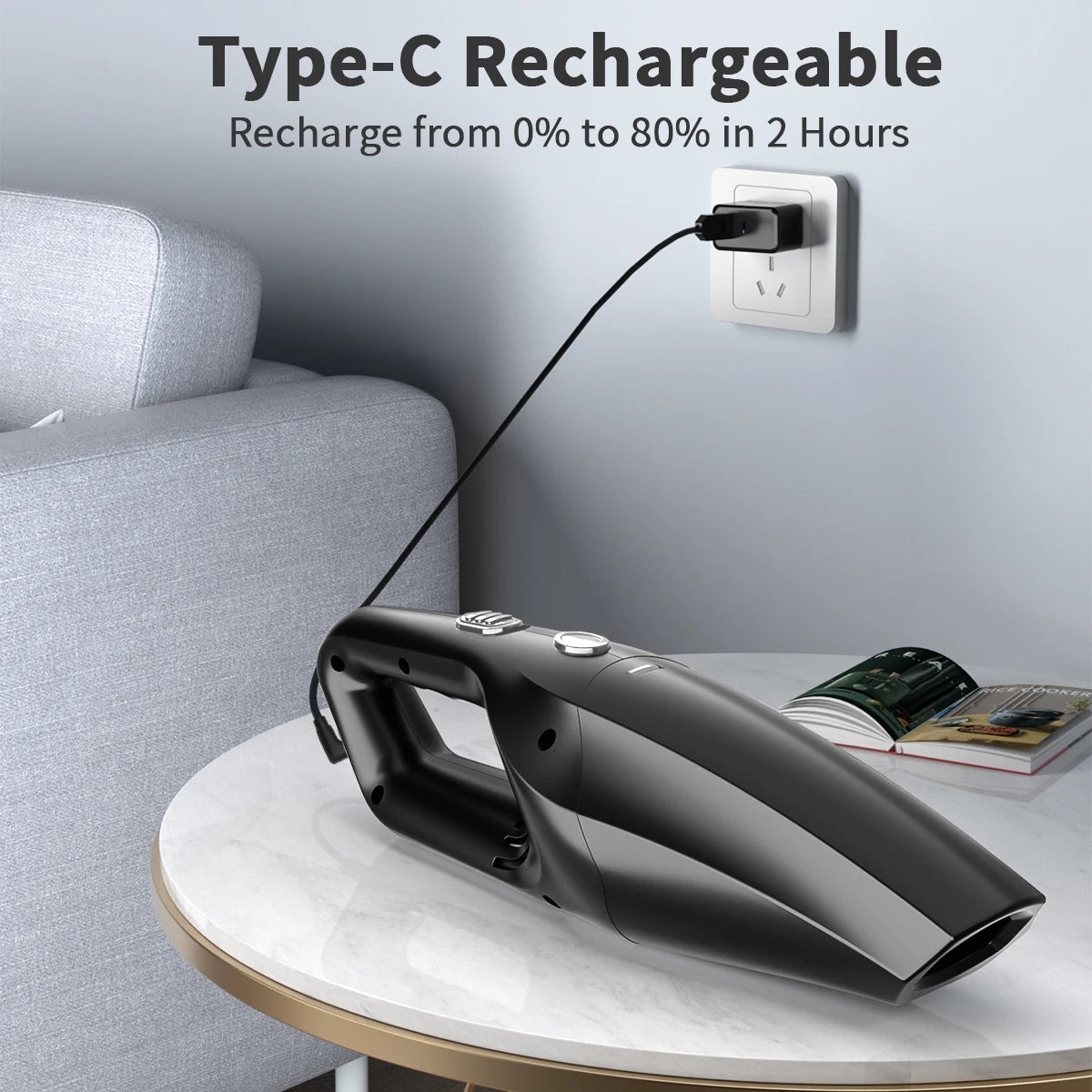 Mini Car Vacuum Cleaner Wireless Handheld Vaccum Cleaners High Suction USB Rechargeable Small Household Car Cleaner Accessories