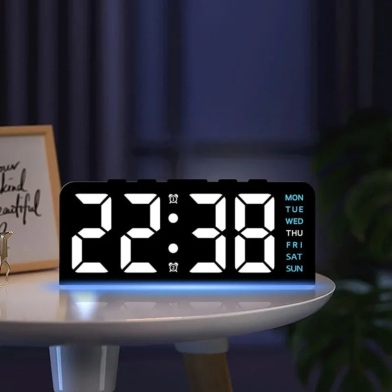 LED Digital Clock with Date, Temp, Alarm & Night Light - Multifunctional Desk Clock for Home, Office, Bedroom