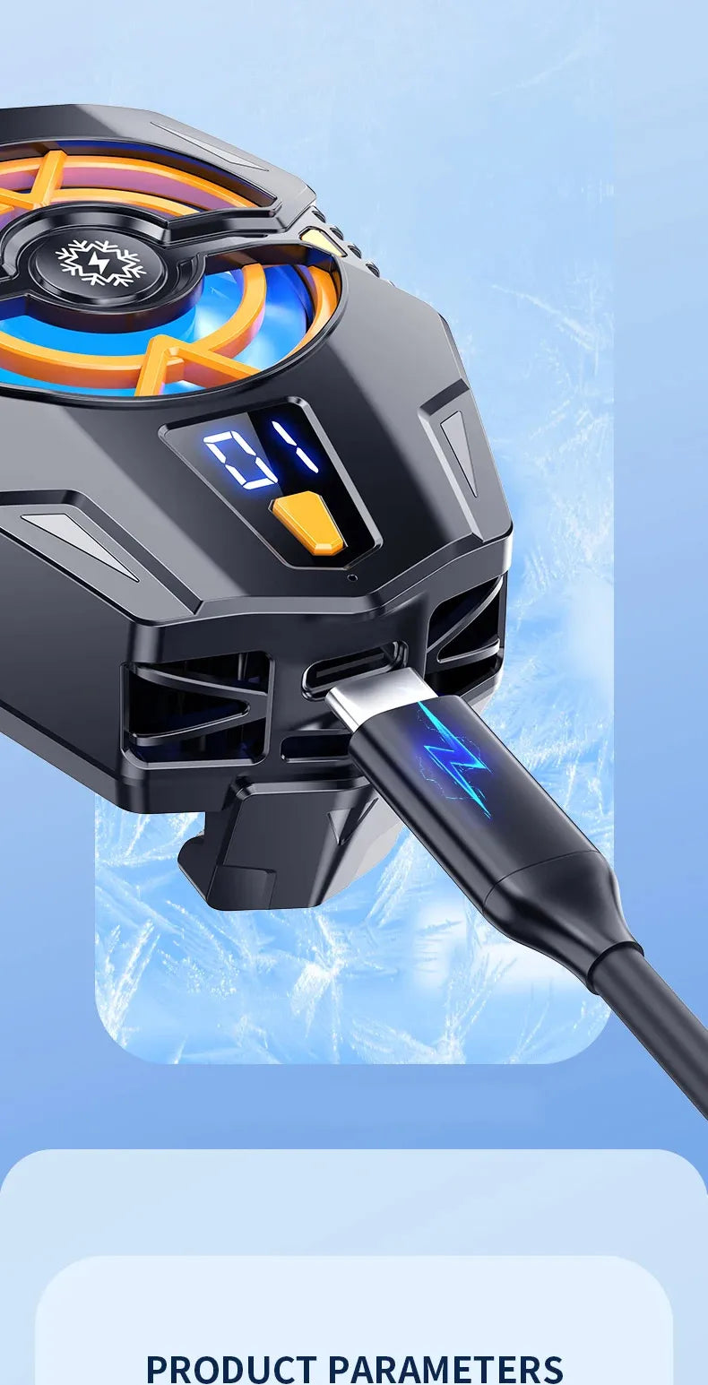 Cooler Gaming Universal Phone Cooling Fan 3 Modes Mobile Phone Radiator for iPhone 15 Android 4.5 to 7 inch Phone Live Streaming