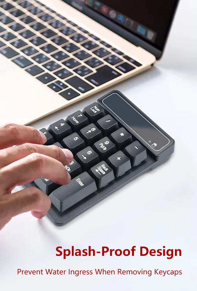 Wireless Digital Keypad With Mechanical Feel 19 Keys 2.4G Mini Keyboard Waterproof Ergonomic Multi System Compatibility Keyboard