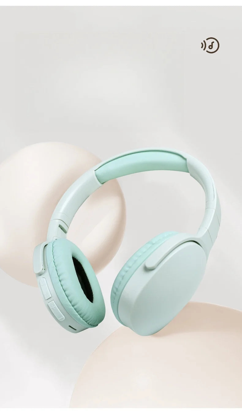 Fashionable Bluetooth wireless headphones, over-ear, deep bass, sports stereo, high fidelity, long battery life, universal