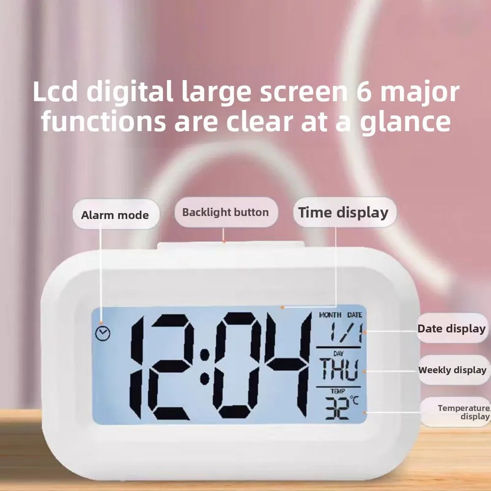 Digital Led Clock Alarm Clock Digital Clock With Bright Screen Snooze Function Calendar Display For Bedroom Home Offices Desk