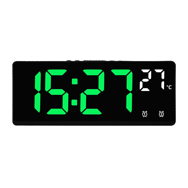 LED Digital Electronic Clock Backlight Large Number Alarm Clock Temperature Calendar Bedside Table Nightlight Home Decoration