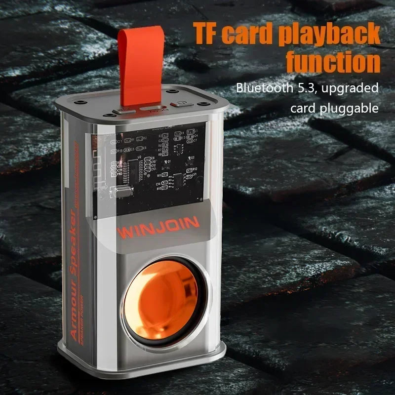 Bluetooth Speaker New Transparent Mech Audio TWS Two-Machine interconnection Rhythm Breathing Light 360° Stereo Surround