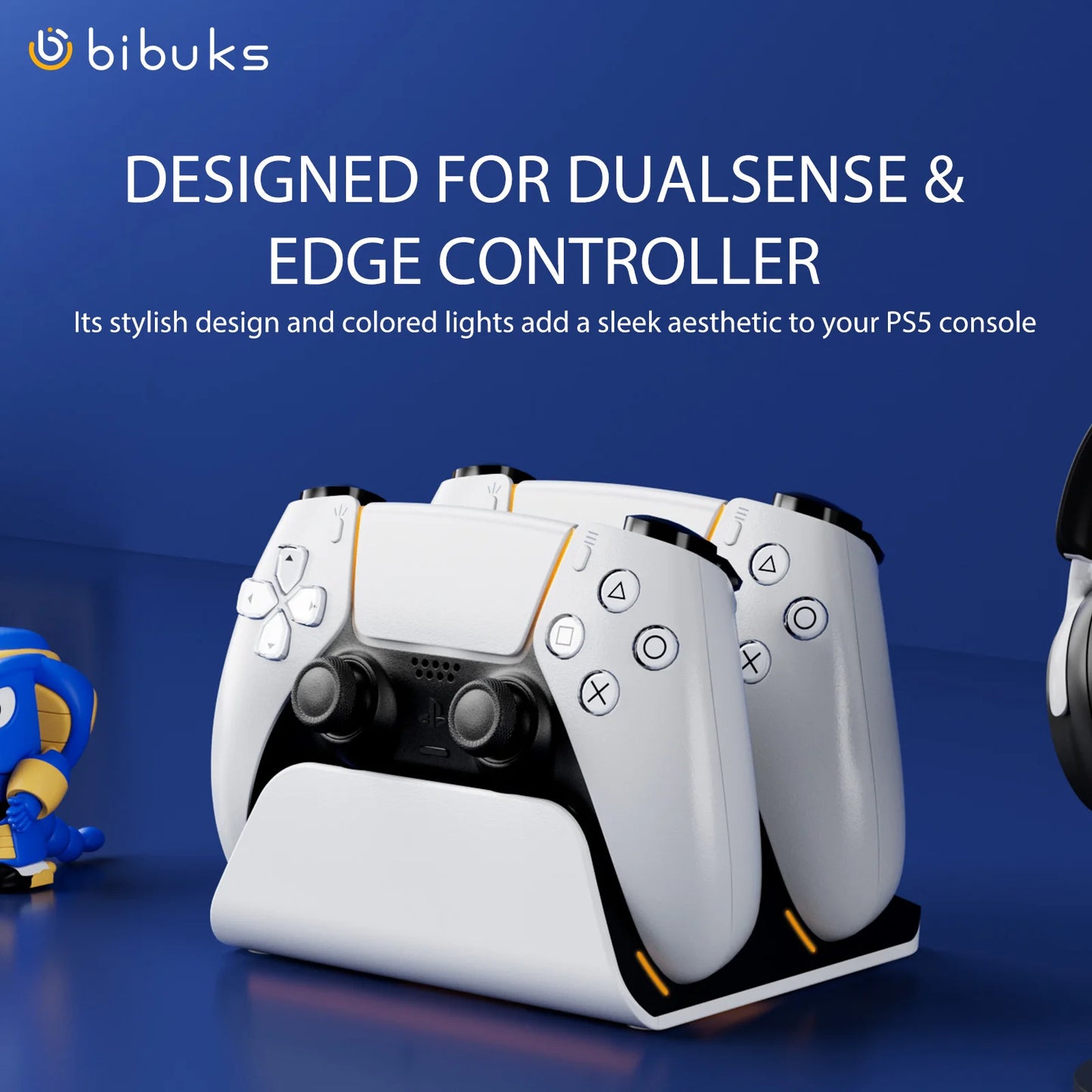 Fast Charging Dock for PS5 Controllers Dual Wireless Gamepad Charger Station PlayStation 5 Charging Stand Accessories