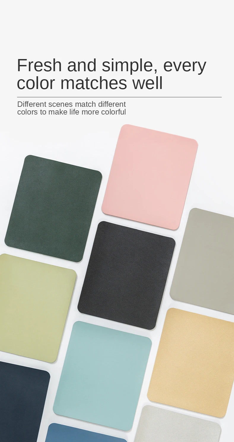 Small PU Mouse Pad Single-sided Solid Color Universal Non-slip Pad Mouse Pad Suitable For PC Laptops Office PU Gaming Mouse Pad