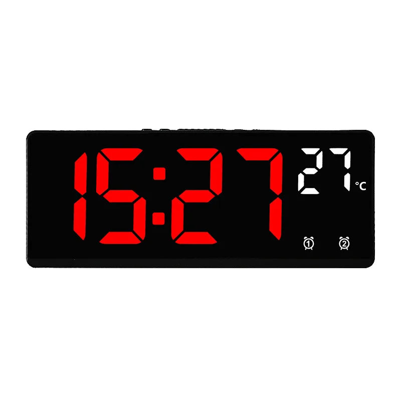 LED Digital Electronic Clock Backlight Large Number Alarm Clock Temperature Calendar Bedside Table Nightlight Home Decoration