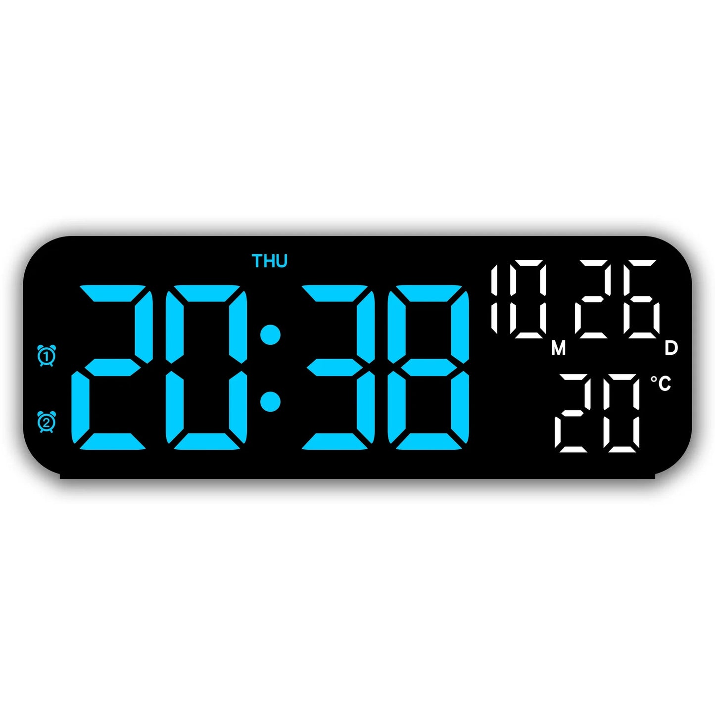LED Digital Clock Temperature Date Week Display Desktop Clock 3 level Brightness Adjustment Voice Control Countdown Alarm Clock