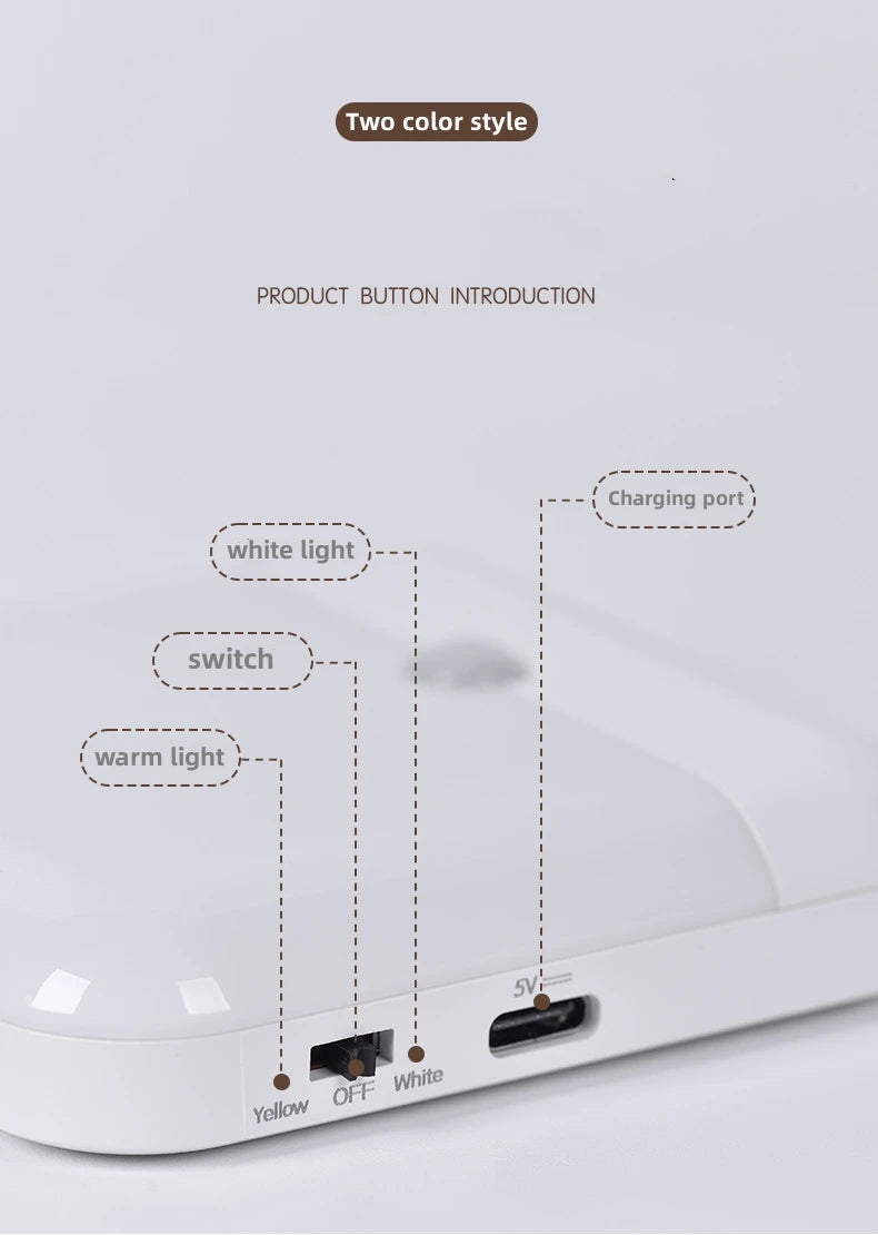 Motion Sensor Led Light Usb Charging Square Lamp for Bedroom Kitchen Stair Hallway Wardrobe Cupboard Lighting