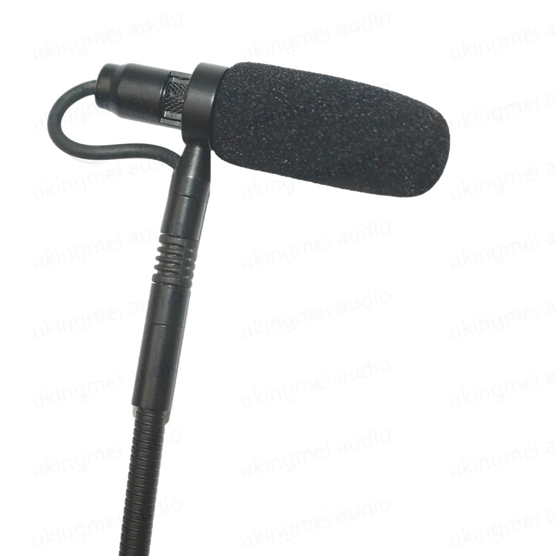 Clip-On Musical Instrument Microphone for Piano Guitar Saxophone Violin Cello Phantom Power Input Flexible Gooseneck Microphone
