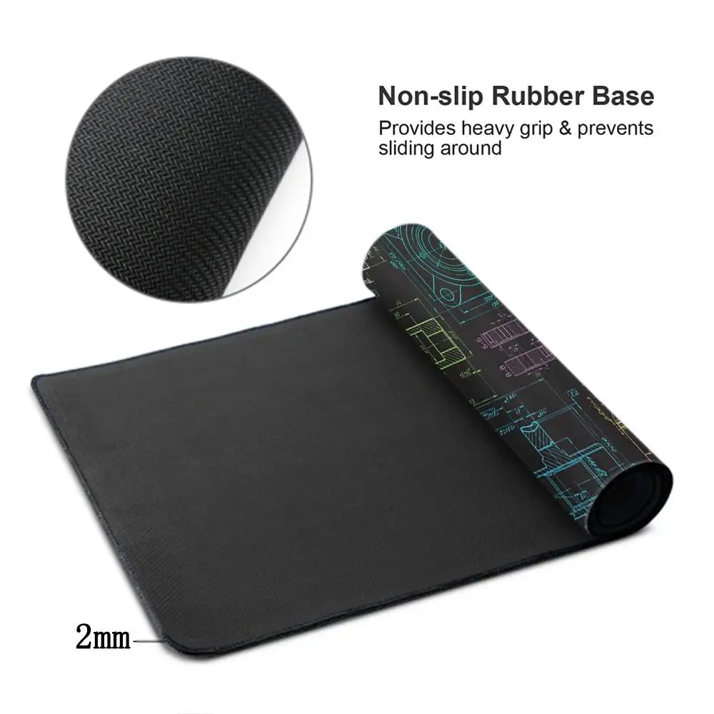 Mouse Pad Gaming Accessory Mechanical Drawings Home Large HD Mousepad XXL MousePads Natural Rubber Carpet Non-Slip Table Mat