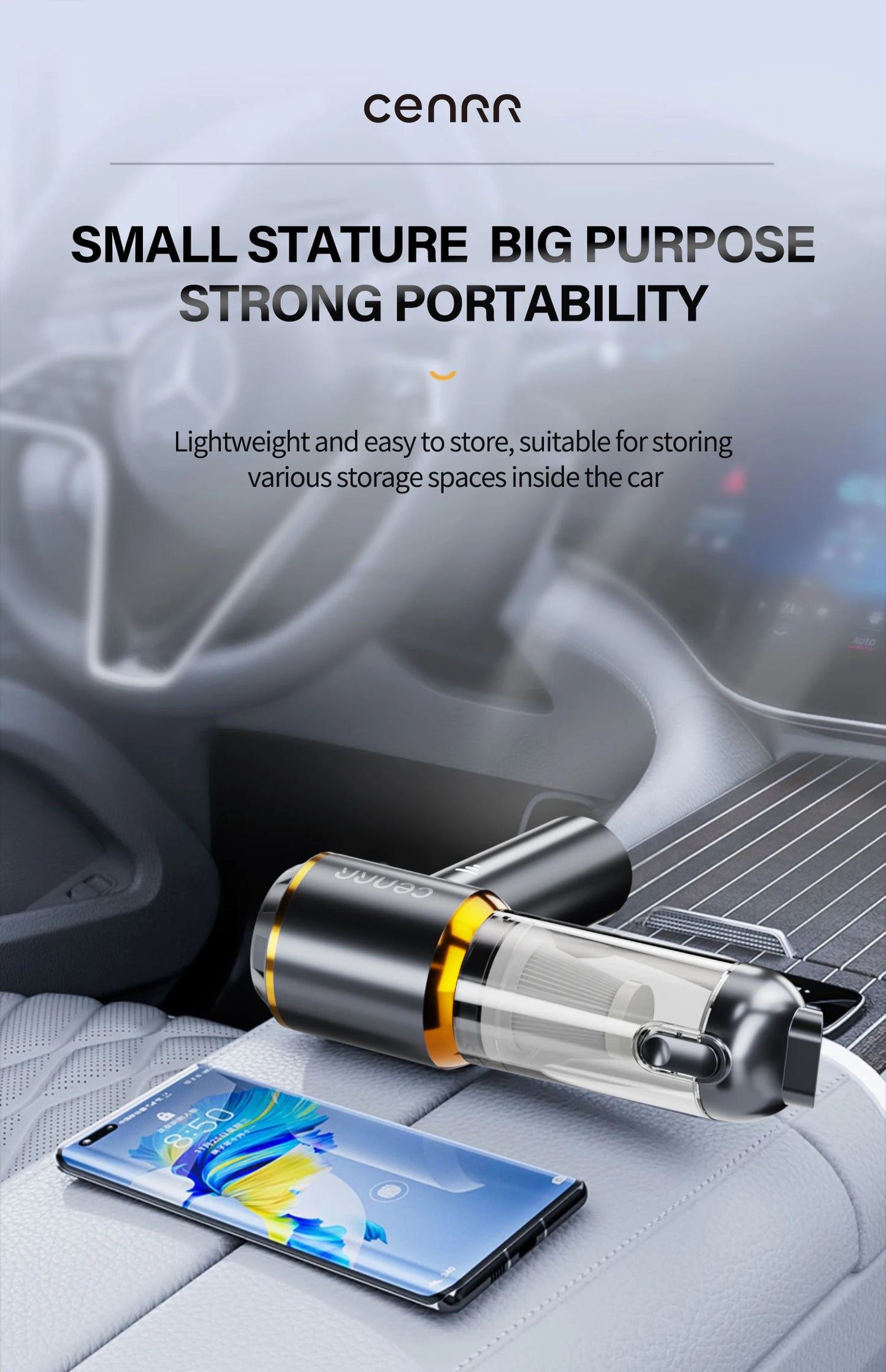 CENRR Mini Car Vacuum Cleaner Cordless Powerful Wireless Car Cleaner HandHeld Portable Vacuum Cleaner Cleaning Machine