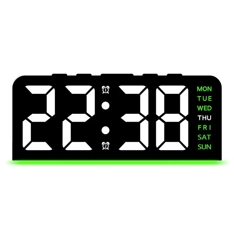 LED Digital Clock with Date, Temp, Alarm & Night Light - Multifunctional Desk Clock for Home, Office, Bedroom