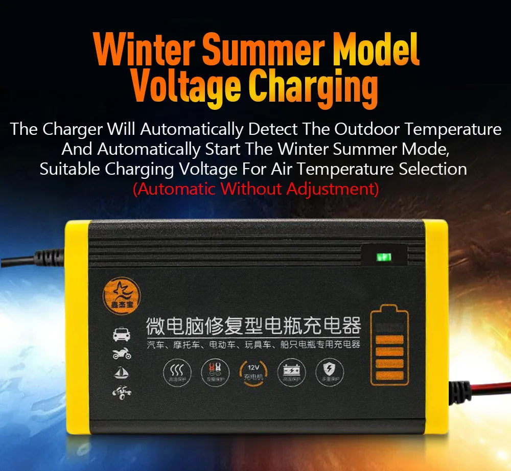 Car Battery Charger 10A 12V Automotive Battery Charger 24V 5A Car Accesorries Digital Display Detection Pulse Repair Car Charger