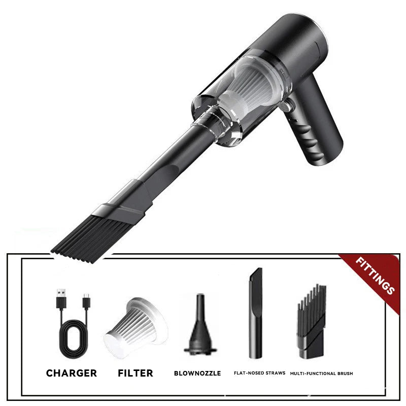 Mini Car Mounted Household Handheld Vacuum Cleaner Portable Strong Suction High Power Multi-Nozzles For Car, Home, Office, Pet