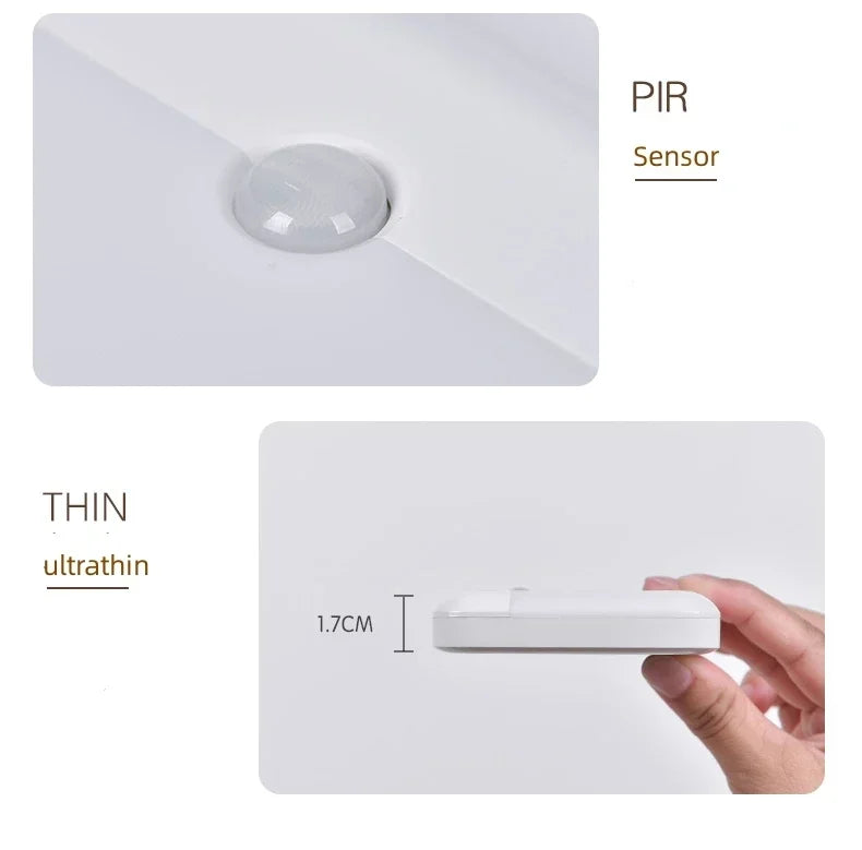 Motion Sensor Light USB Night Light LED Lamp With Switch Rechargeable Inductor Lights For Kitchen Stairs Hallway Closet Bedroom