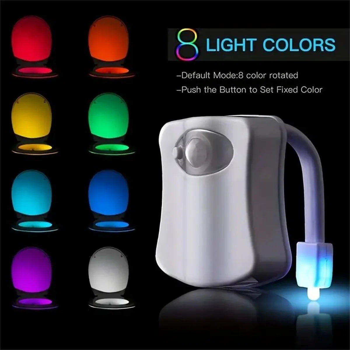Motion Sensor Light Wireless LED Night Light RGB 8/16colors Lamp Toilet Bathroom Atmosphere Light Colorful Sensor Night Lights