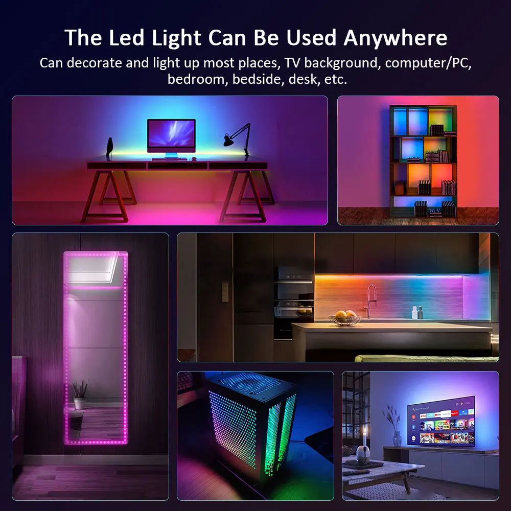 LED Strip Lights RGB ,5V 1M-30M,16 million colors, RGB , Led Strip Lighting Music Sync, Color Changing for Party Home