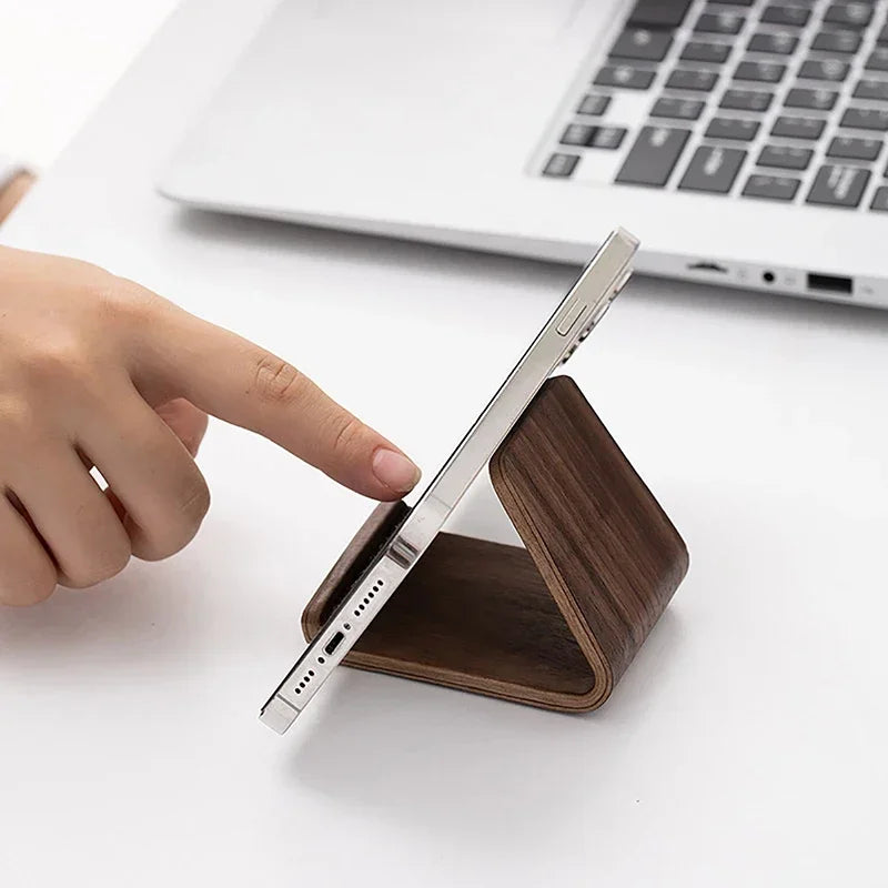Solid Wood Phone Holder Stand Mobile Smartphone Support Tablet Stand Desk Cell Phone Holder Stand Portable Mobile Holder