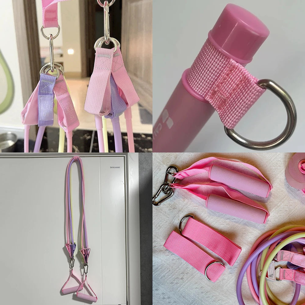 Ankle Straps Resistance Bands Set Fitness Workout Exercise Equipment Ankle Pink Yoga Elastic Fitness Band For Gym Man Woman