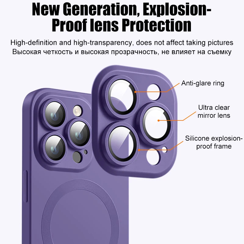 Original Matte Silicone Magnetic Case For iPhone 15 13 11 12 14 16 Pro Max Plus Magsafe Cases Wireless Charge Cover Accessories