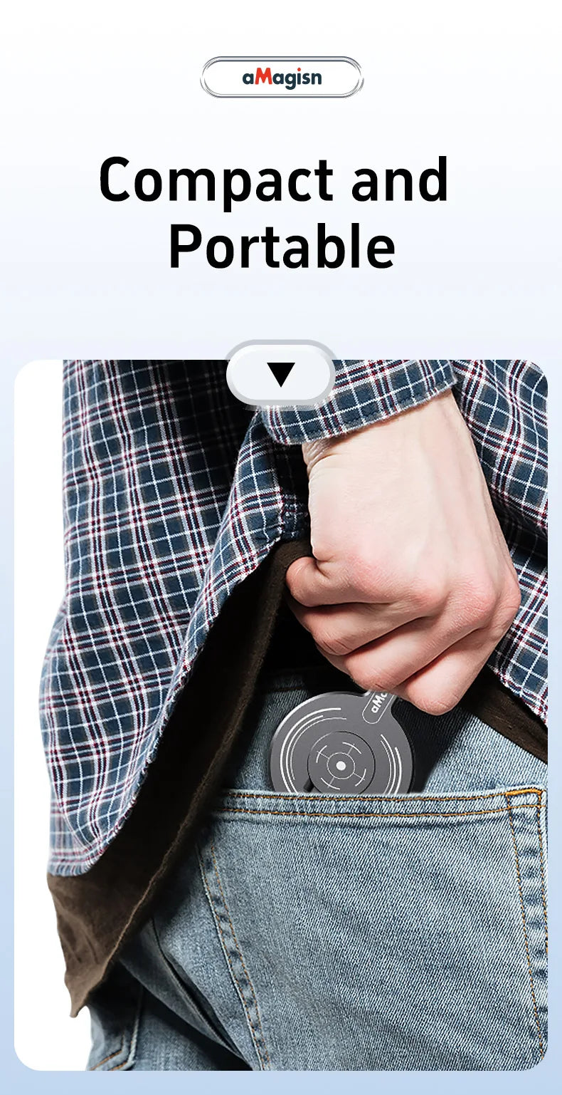 aMagisn for Insta360 Flow Powerful Magnetic Adapter for MagSafe Action Camera Magnetic Plate with Metal Ring Camera Accessories