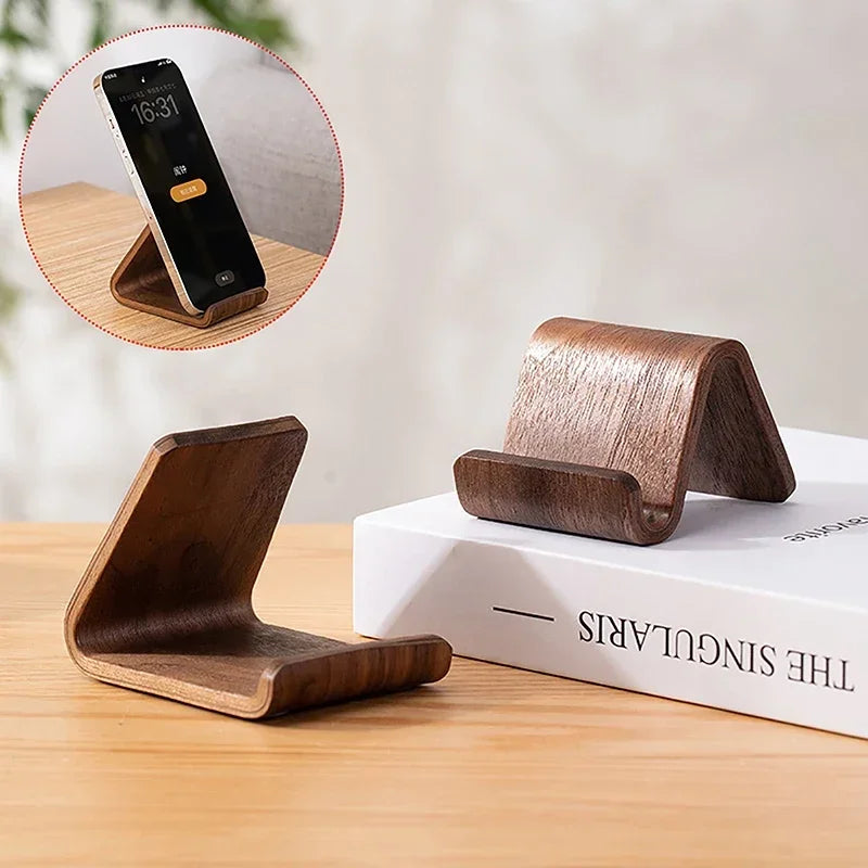 Solid Wood Phone Holder Stand Mobile Smartphone Support Tablet Stand Desk Cell Phone Holder Stand Portable Mobile Holder