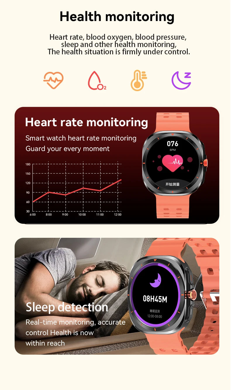 G.L Wear 2025 New Smartwatch for Men Heart Rate Monitoring Bluetooth Calling Fitness Tracking Pedometer Men's Smartwatch