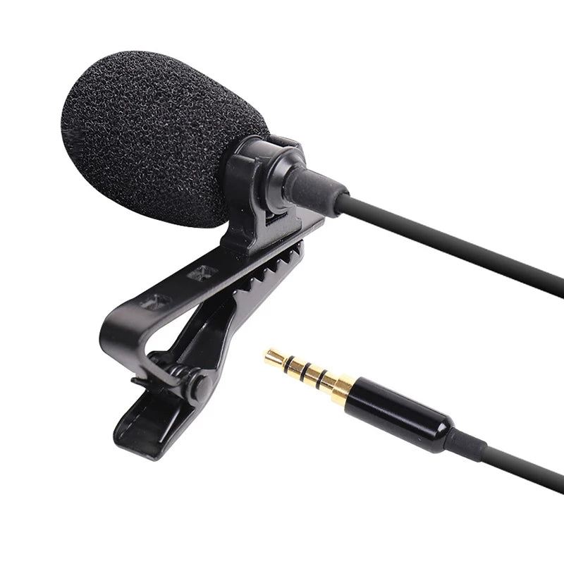 3.5Mm Omnidirectional Microphone Clip Portable Microphone 1.5m Wired Condenser Clip-on Lapel Mic Mini Audio Mic For Phone