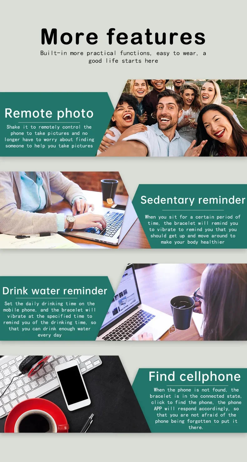 Android iOS Smart Watch FD68S: Touch Screen Fitness Bracelet for Men Women, Waterproof Bluetooth Sports Activity Tracker