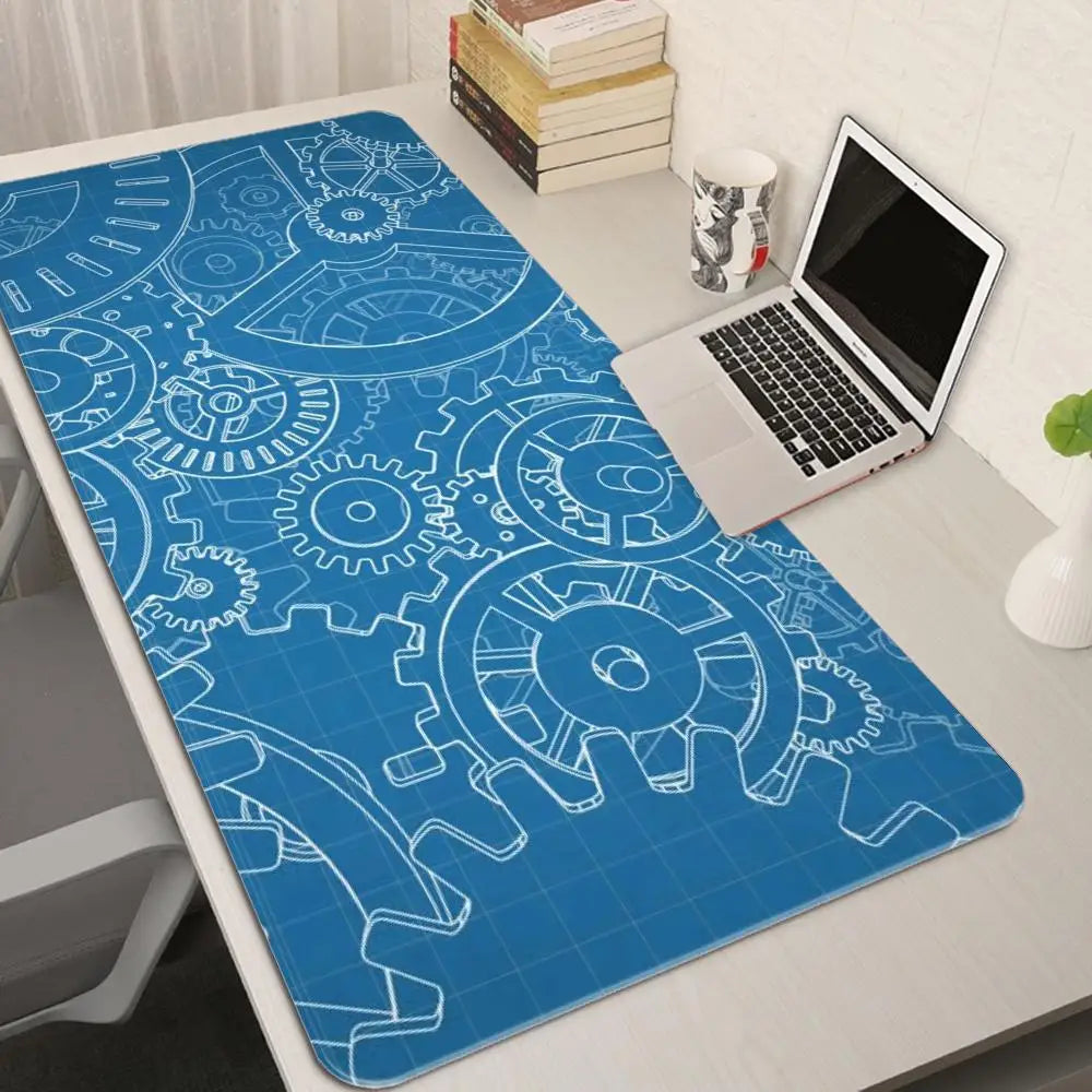Mouse Pad Gaming Accessory Mechanical Drawings Home Large HD Mousepad XXL MousePads Natural Rubber Carpet Non-Slip Table Mat