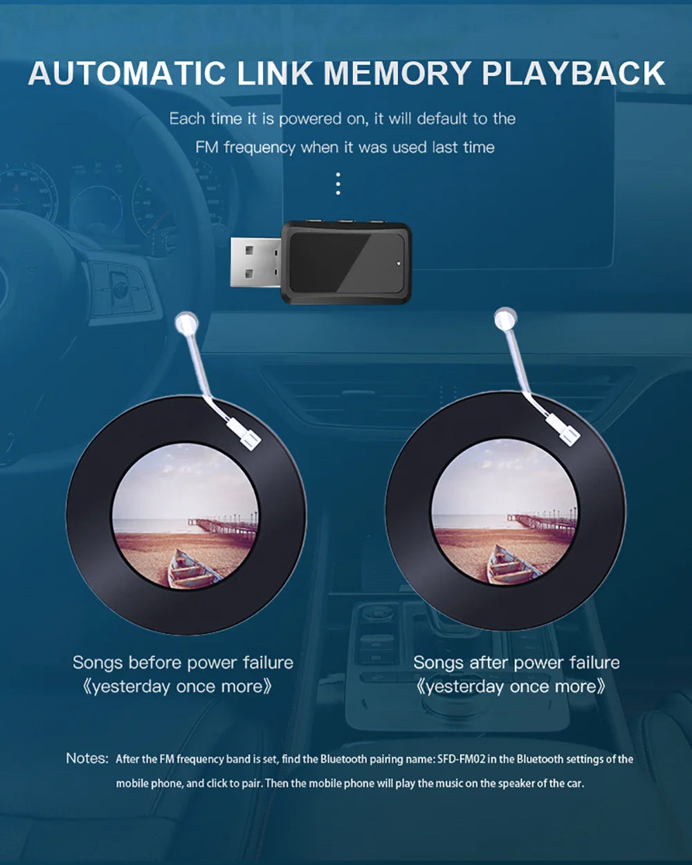 Bluetooth 5.3 Car FM Transmitter Receiver Mini USB Power Wireless Auto Audio Car Adapter Handsfree Call Car Auto Accessories