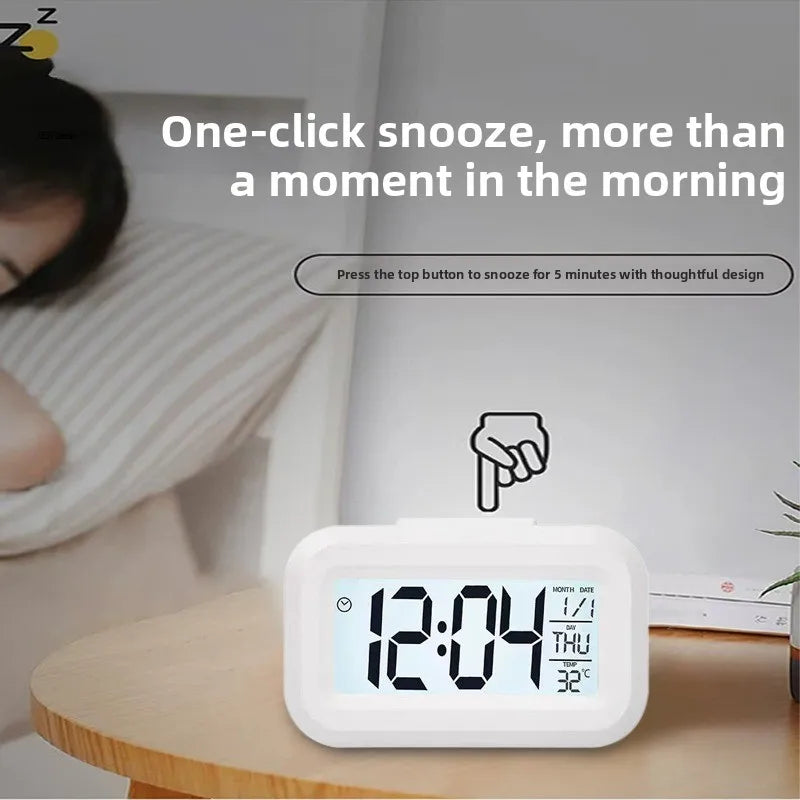 Digital Led Clock Alarm Clock Digital Clock With Bright Screen Snooze Function Calendar Display For Bedroom Home Offices Desk
