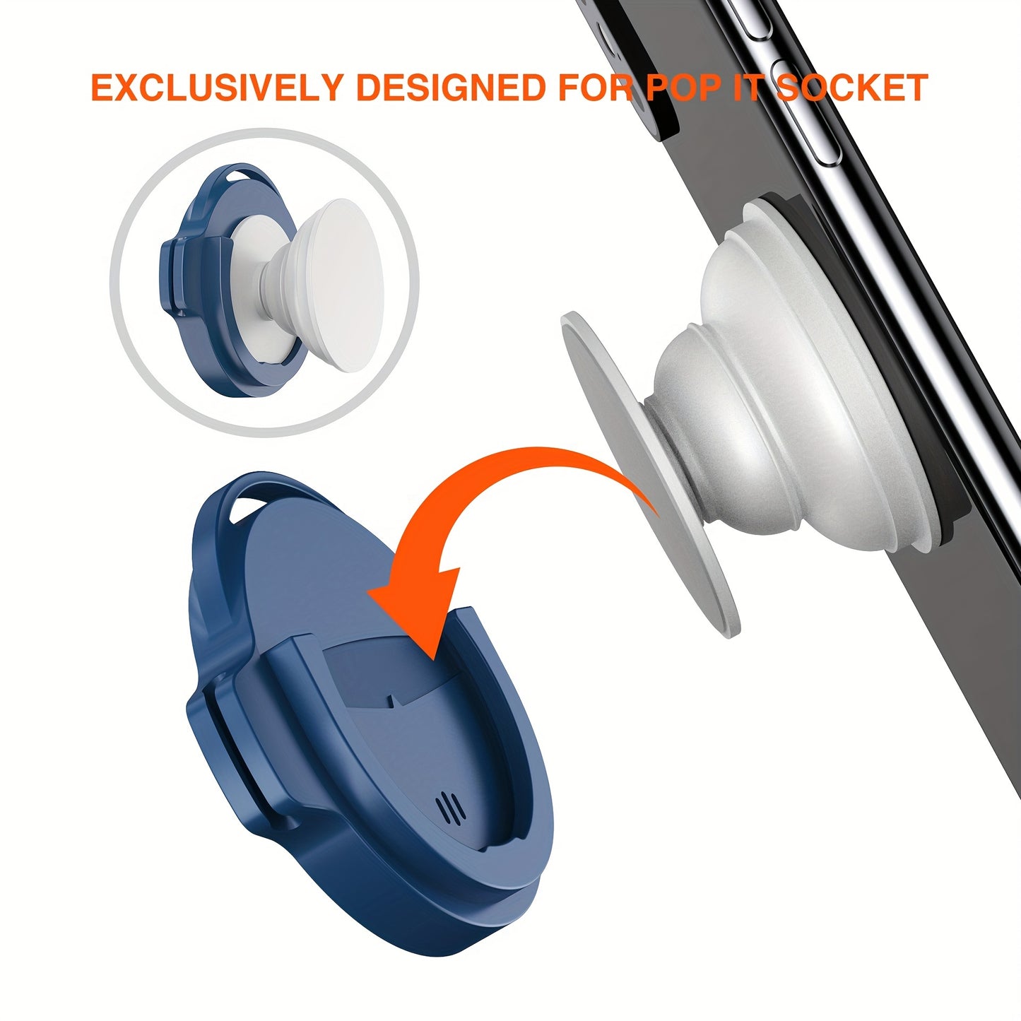 1pc The Perfect Car Mount for Your Phone: 360° Rotation & Flat Stand for Socket Mount Users(Special Design for pop-socket users)