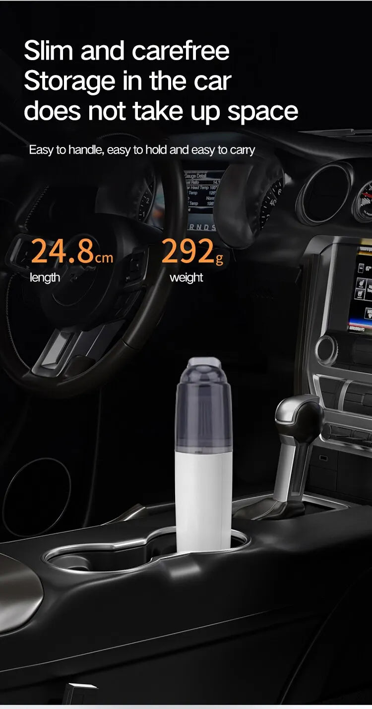Vacuum Cleaner Mini Car Cleaning Powerful Suction Handheld Car Vacuum Cleaner Rechargeable for Car and Home Auto Vacuum Cleaner