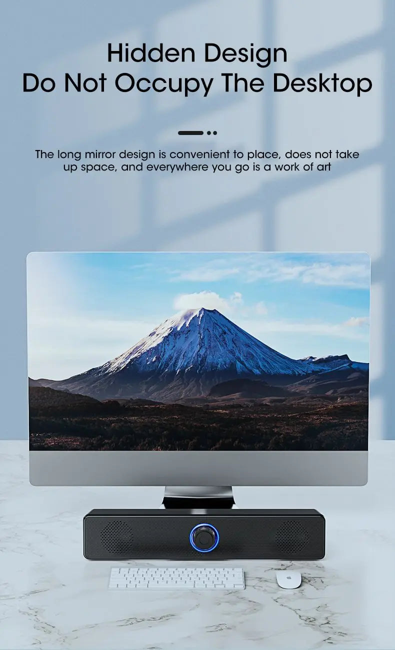 Bluetooth Computer Speakers Wired Surround Sound Bar Stereo Subwoofer Soundbar for Desktop Laptop PC Mini Home Theater System