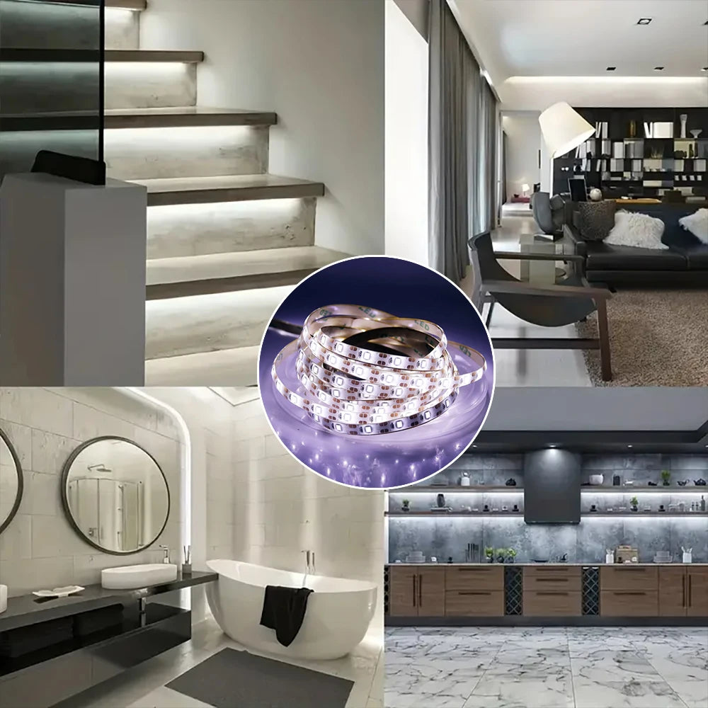 LED Strip Light 16.4FT 3AA Battery Power Flexible LED Light Strip DIY Home Decoration For TV Backdrop Bedroom Kitchen Lighting