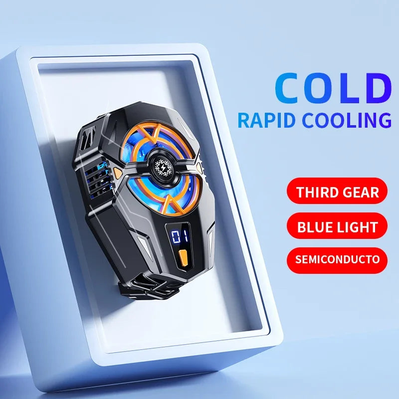 Cooler Gaming Universal Phone Cooling Fan 3 Modes Mobile Phone Radiator for iPhone 15 Android 4.5 to 7 inch Phone Live Streaming