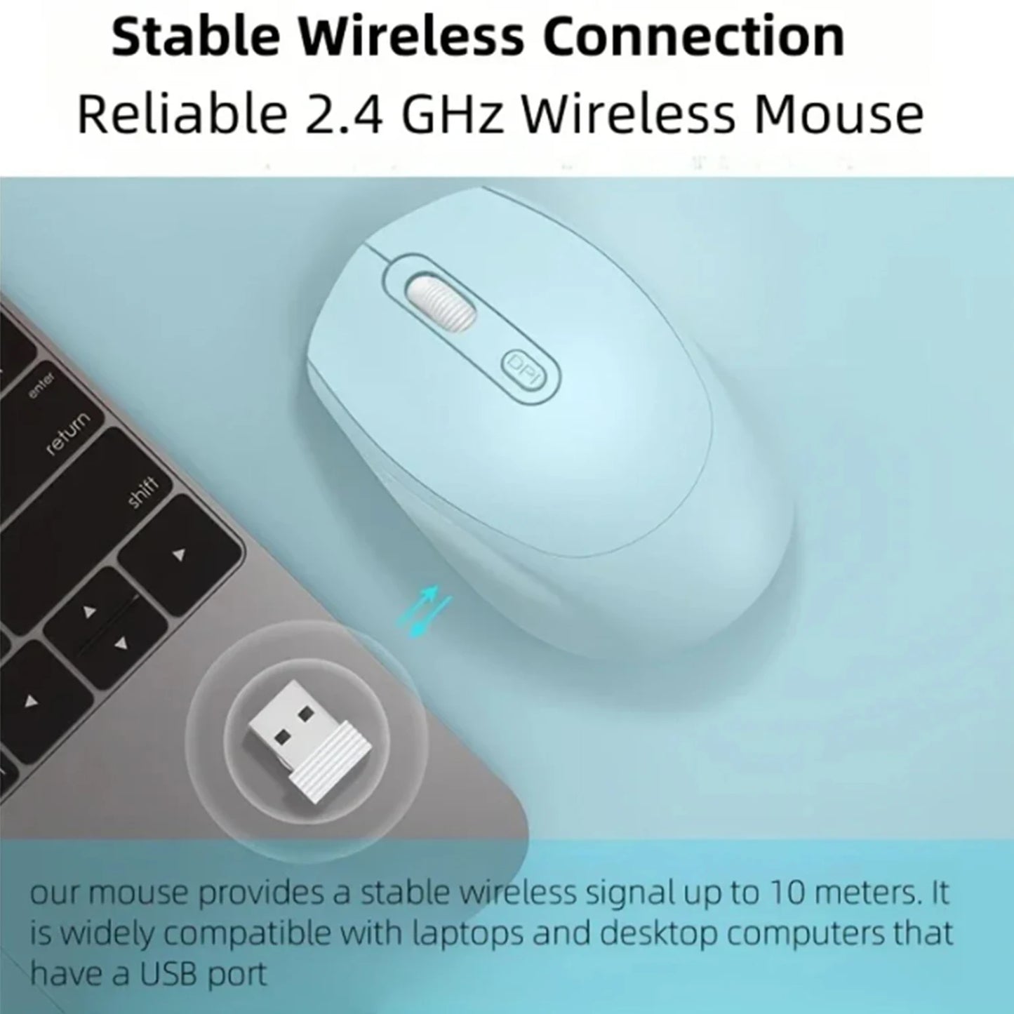Wireless Mouse, 2.4G compatible Ergonomic Optical Mouse, Computer Mouse for Laptop, PC,Notebook,Battery Cordless Mice