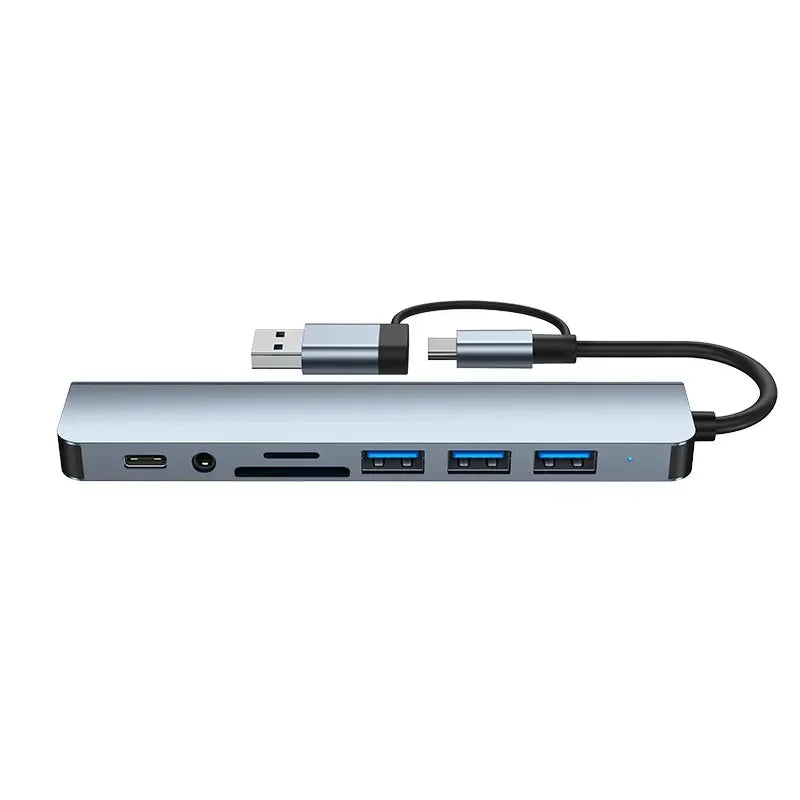 USB C Hub USB Hub, 8 in 2 USB Splitter with 1*USB 3.0, 3*USB 2.0 ,1*USB C Ports, SD/TF Splitter Card Reader, 1XAudio Output