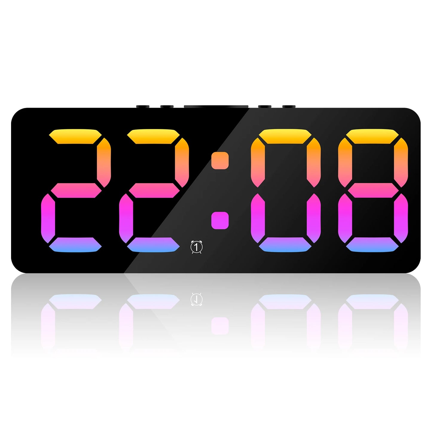 Digital Alarm Clock Large LED Display Alarm Clock 5Level Brightness Dimmable Clock with USB Charging Ports Adjustable Desk Clock