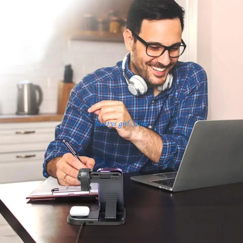 C7AB General Wireless Charging Dock Adjustable Charging Dock multifunction Wireless Charging Stand Compact Wireless Charging