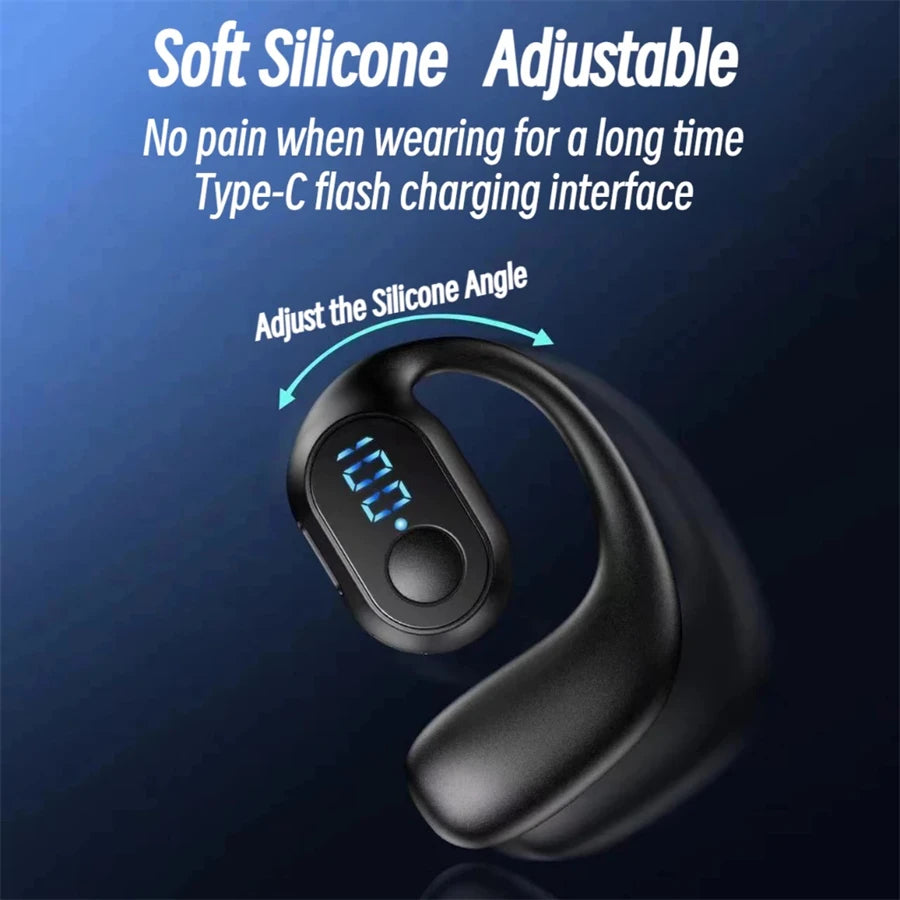 Ear Hook Wireless Earphones Bluetooth 5.3 Mini Handsfree Waterproof Sport Music Headset Single Earbuds OWS Headphone HiFi Music