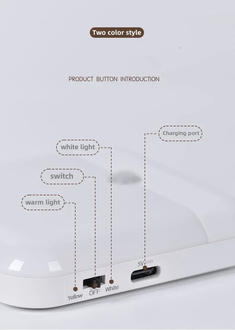 Motion Sensor Light USB Night Light LED Lamp With Switch Rechargeable Inductor Lights For Kitchen Stairs Hallway Closet Bedroom