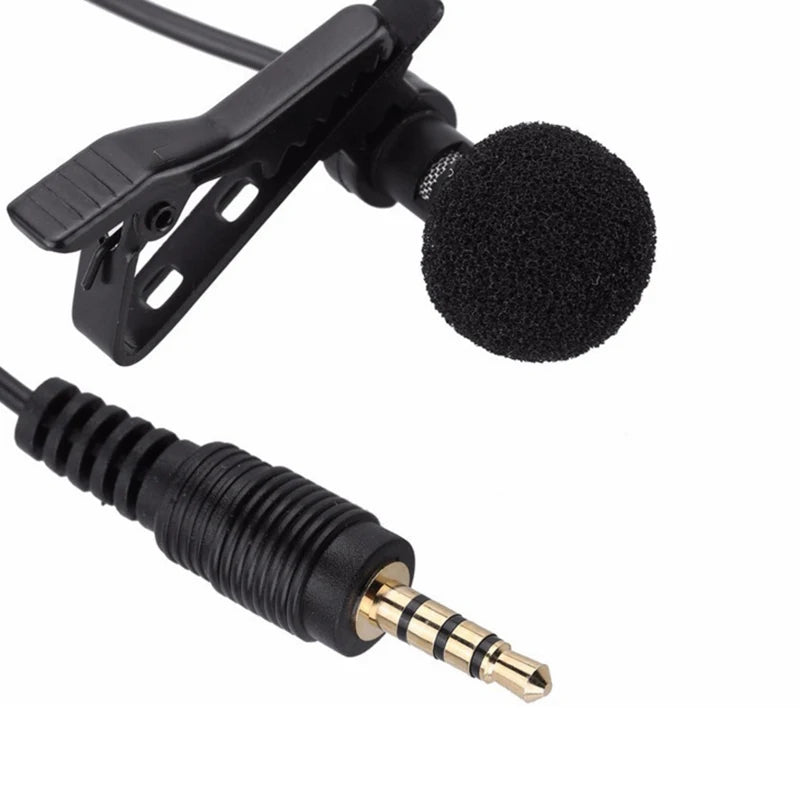 3.5Mm Omnidirectional Microphone Clip Portable Microphone 1.5m Wired Condenser Clip-on Lapel Mic Mini Audio Mic For Phone